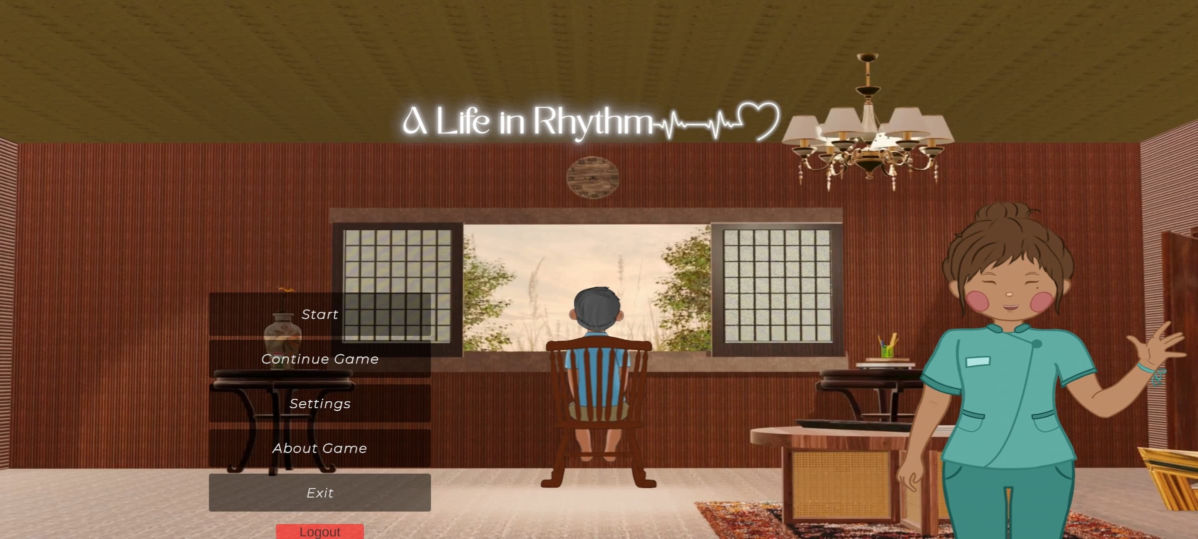 Life in Rhythm scenario screen from the Unity training simulation